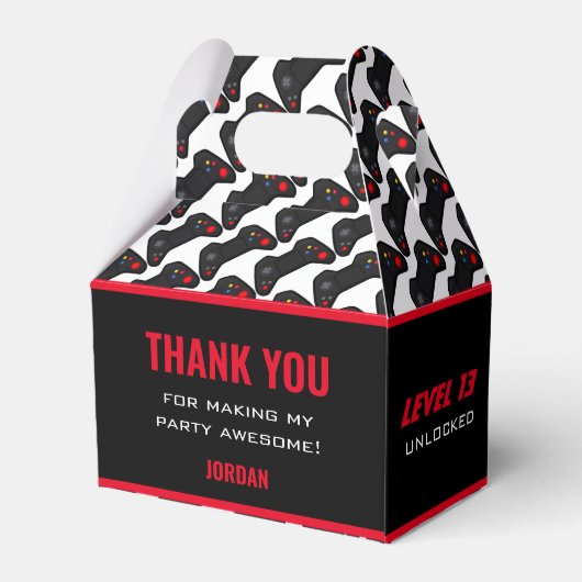 Videogame Red Controller Bedankdoosjes (Achterkant)