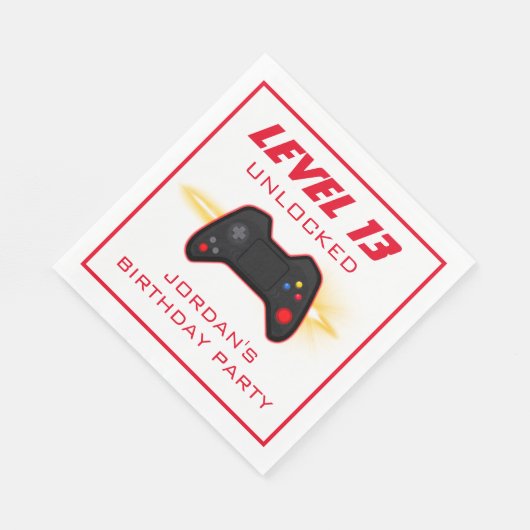 Videogame Red Controller Servet (Hoek)