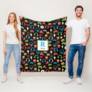 Videogame Snacks Partij Kinder gamer Aangepast Fleece Deken