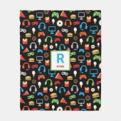 Videogame Snacks Partij Kinder gamer Aangepast Fleece Deken (Voorkant)