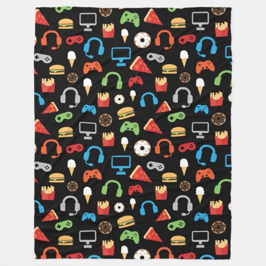 Videogame Snacks Partij Kinder gamer Fleece Deken (Voorkant)