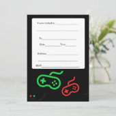 Videogame-uitnodiging invullen kaart (Staand voorkant)