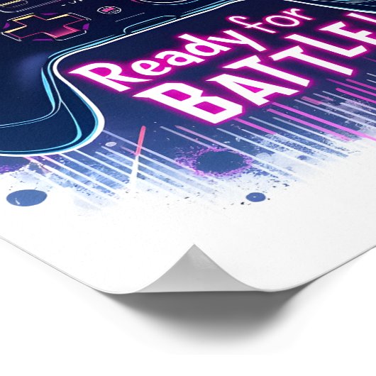 Videogameconsole Controller Klaar voor de strijd Poster (Hoek)