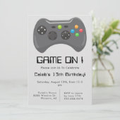 Videogamecontroller Grijs Jongens Verjaardag Kaart (Staand voorkant)