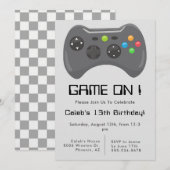 Videogamecontroller Grijs Jongens Verjaardag Kaart (Voorkant / Achterkant)