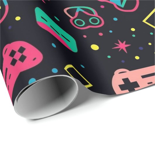 Videogamecontrollers en speelgoedpatroon cadeaupapier (Rol Hoek)