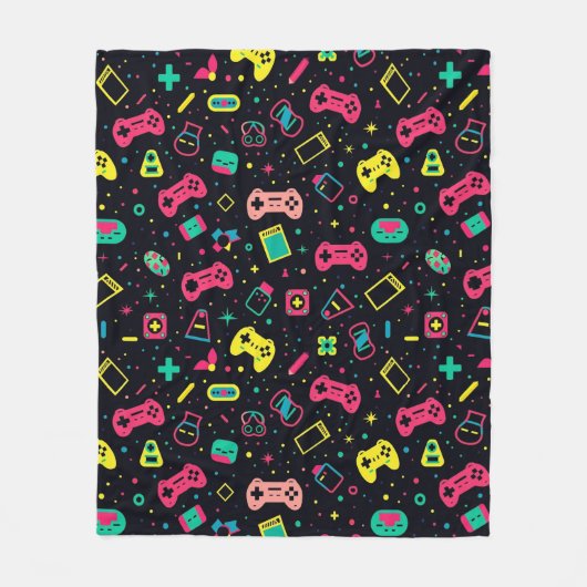 Videogamecontrollers en speelgoedpatroon fleece deken (Voorkant)