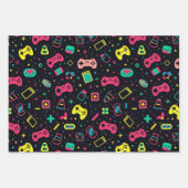 Videogamecontrollers en speelgoedpatroon inpakpapier vel (Voorkant 3)
