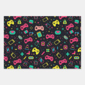 Videogamecontrollers en speelgoedpatroon inpakpapier vel (Voorkant)