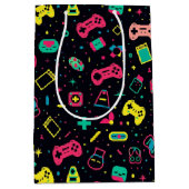 Videogamecontrollers en speelgoedpatroon medium cadeauzakje (Voorkant)