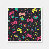 Videogamecontrollers en speelgoedpatroon servet (Voorkant)