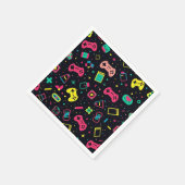 Videogamecontrollers en speelgoedpatroon servet (Hoek)