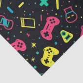 Videogamecontrollers en speelgoedpatroon tissuepapier (Detail)