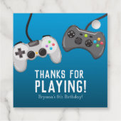 Videogamecontrollers Gamer Verjaardagsfeestje Bedankjes Labels (Achterkant)