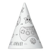 Videogamefeest - Kleur uw eigen Pet Feesthoedjes (Rechts)