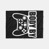 Videogamelichaam op controller Humor gamer Fleece Deken (Voorkant (Horizontaal))