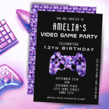 Videogamepartij Paarse controller game Birthday