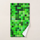 Videogamepixels groen vierkant patroon bad handdoek (Handdoek)