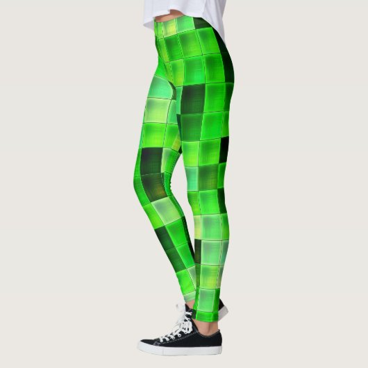 Videogamepixels groen vierkant patroon leggings (Links)