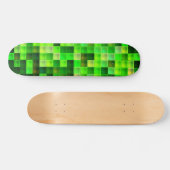 Videogamepixels groen vierkant patroon persoonlijk skateboard (Horizontaal)