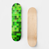 Videogamepixels groen vierkant patroon persoonlijk skateboard (Voorkant)
