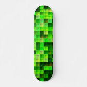 Videogamepixels groen vierkant patroon persoonlijk skateboard (Voorkant)