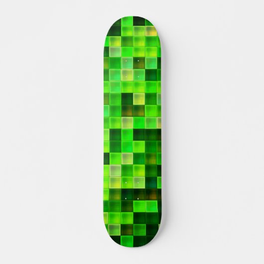 Videogamepixels groen vierkant patroon persoonlijk skateboard (Voorkant)