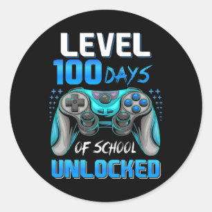 Videogamer 100e dag schoolniveau 100 dagen tot ronde sticker