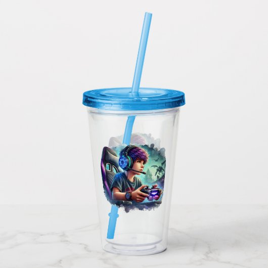 Videogamer Acryl Drinkbeker (Achterkant)