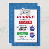 Videogamer Blauwe Rode Vrachtwagens uitnodigen Kaart (Voorkant / Achterkant)