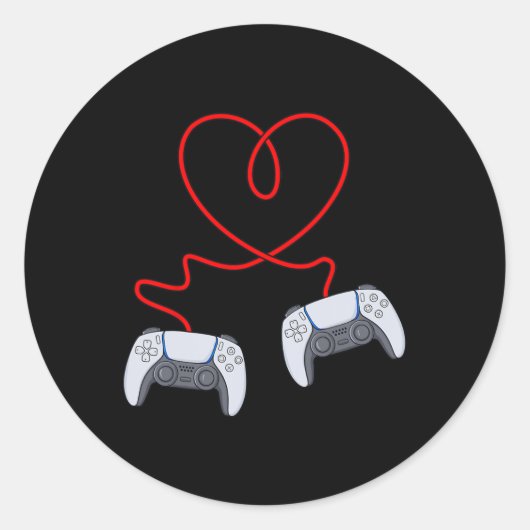 Videogamer Controllers Valentijnsdag Harde jongens Ronde Sticker (Voorkant)