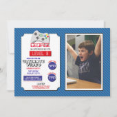 Videogamer Game Blue Red Photo Gaming Kaart (Voorkant)