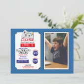 Videogamer Game Blue Red Photo Gaming Kaart (Staand voorkant)