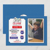 Videogamer Game Blue Red Photo Gaming Kaart (Voorkant / Achterkant)