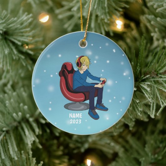 Videogamer Keramisch Ornament (Boom)