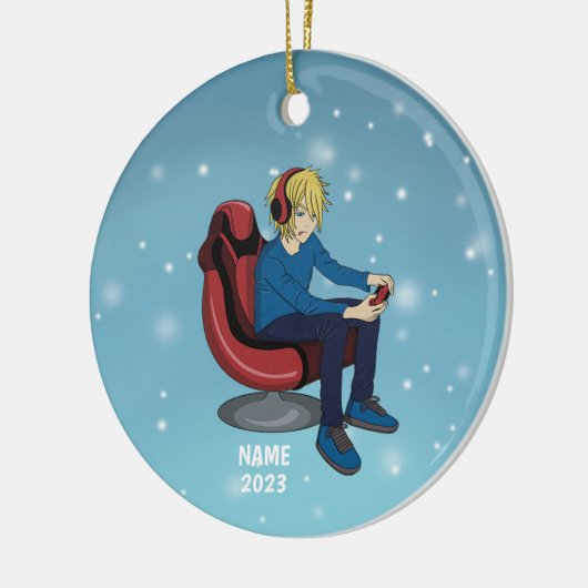 Videogamer Keramisch Ornament (Links)