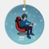 Videogamer Keramisch Ornament (Voorkant)