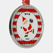 videogamer kerstcadeau metalen ornament (Rechts)
