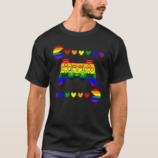 Videogamer Lgbt Q Ally Pride Flag Gamer 1 T-shirt (Voorkant)