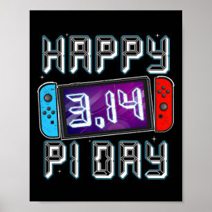 Videogamer Pi Day Gamer Wiskunde Leeraar Kinder jo Poster