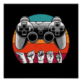 Videogamer Retro Video Game Controller Perfect Poster (Voorkant)