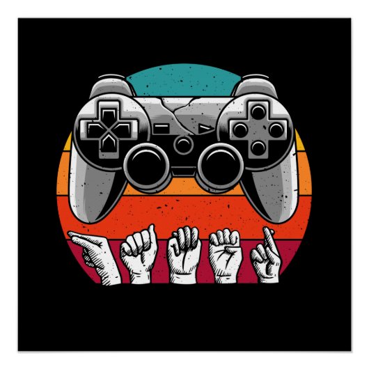 Videogamer Retro Video Game Controller Perfect Poster (Voorkant)