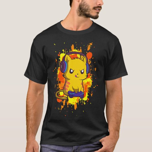 Videogamer voor gamingkatten Nerd Kitten Headset T-shirt (Voorkant)