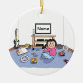 Videogamer - Vrouw Keramisch Ornament (Voorkant)