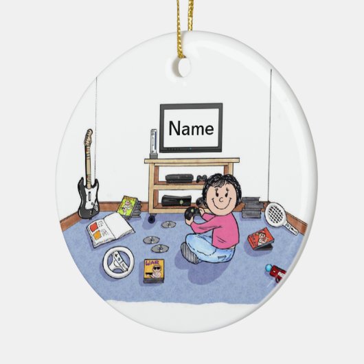 Videogamer - Vrouw Keramisch Ornament (Links)