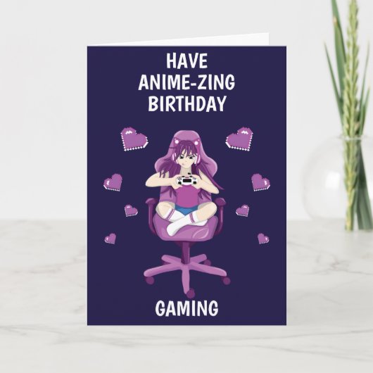 Videogames and Anime Manga Birthday Card Kaart (Voorkant)