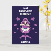 Videogames and Anime Manga Birthday Card Kaart (Gele Bloem)