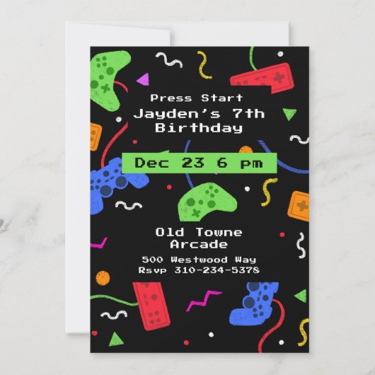 Videogames Arcade Kinder Gamer Kaart (Voorkant)