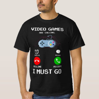 Videogames bellen en ik moet gaan grappig gamen t-shirt