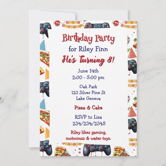 Videogames, boeken en het verjaardagsfeest van de kaart (Achterkant)